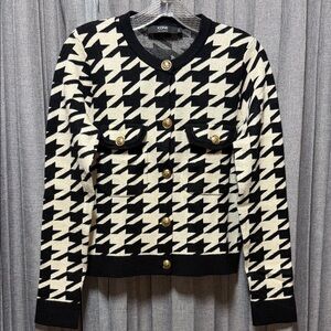 ICON Black and Cream Houndstooth Sweater